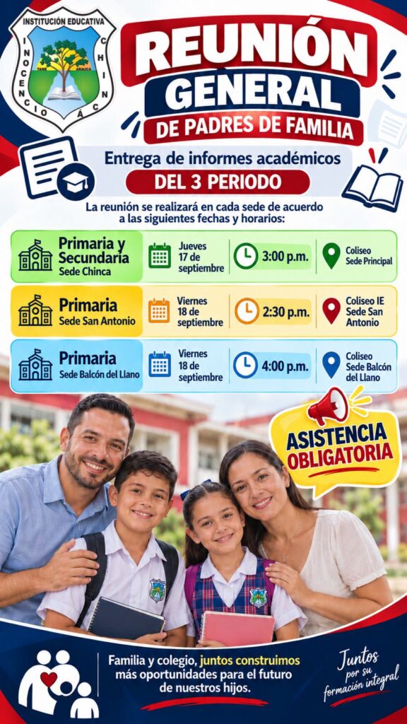 Atención Comunidad Educativa Inocencio Chincá!